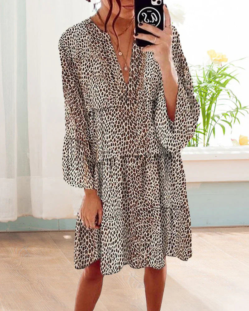 Levoire | Robe Mi-Longue Léopard Pour Femmes