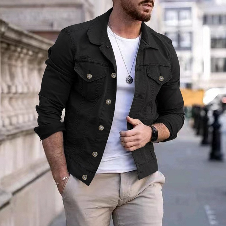 Levoire | Classique, Veste En Jean Teintée noir