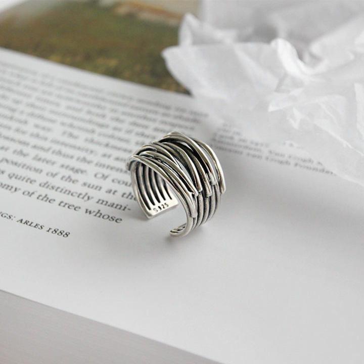 Levoire | Bague En Argent Réglable À Couches Argent