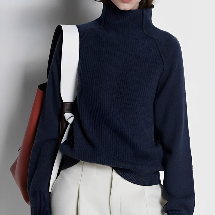 Levoire | Pull Montant Avec Sensation De Cachemire Bleu marine