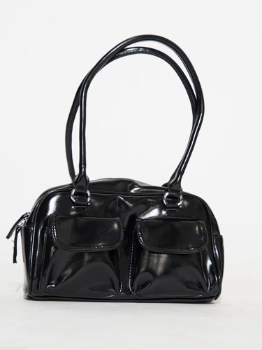 Levoire | Sac À Main En Cuir Brillant Avec Compartiments Latéraux
