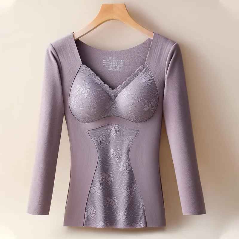 Levoire | Haut En Dentelle Réchauffante Avec Détail Sculptant Monet lilas