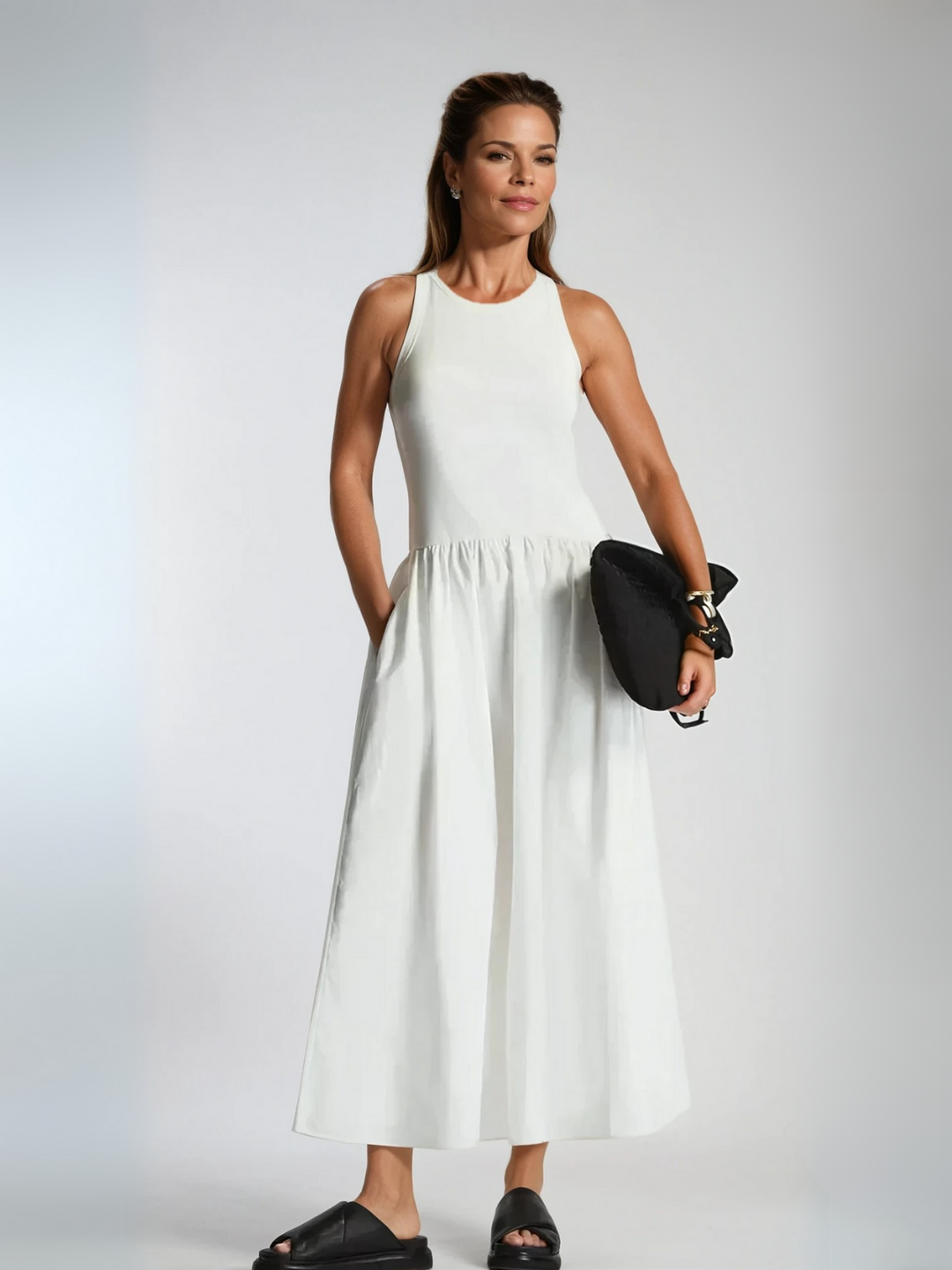 Levoire | Col Casual Robe De Couture Blanc