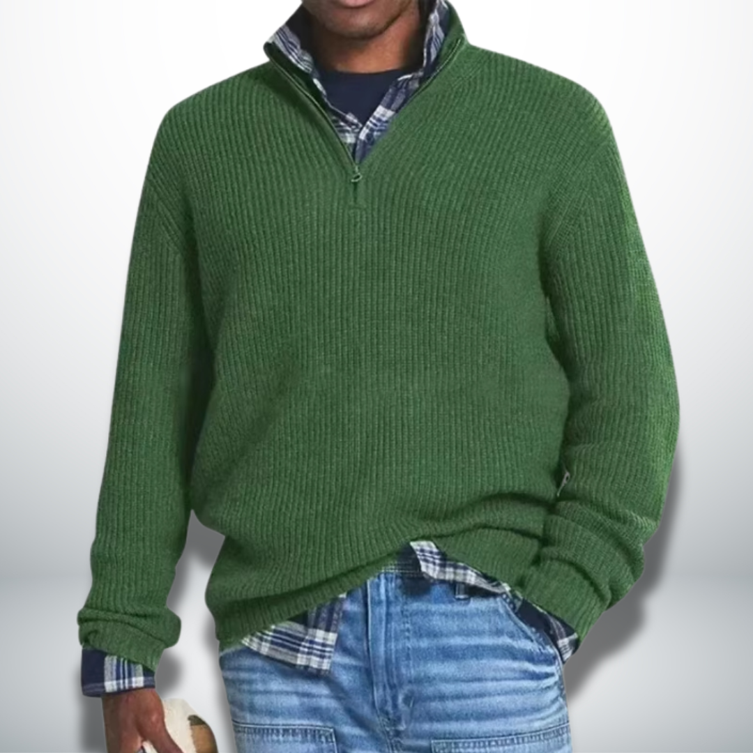 Levoire | Pull Avec Col Chaud Vert