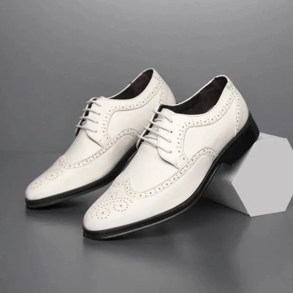 Levoire | Chaussures Brogue Pour Hommes Élégance Et Artisanat Blanc