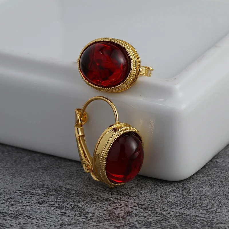 Levoire | Boucles D'Oreilles À Clips En Or Avec Pierre Pour La Collecte De Vin Or Rot