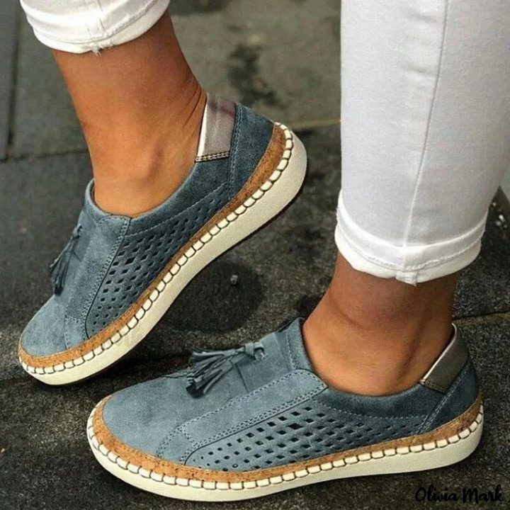 Levoire | Avec Pompons : Mocassins Élégants Décontractés Avec Petit Talon Bleu