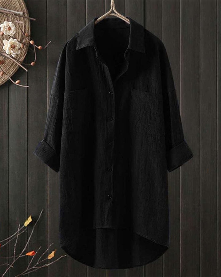 Levoire | Blouse Ample Unie Avec Manches Longues Noir