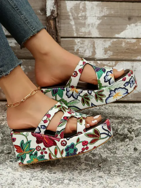 Levoire | Sandales D'Été À Fleurs À Talons
