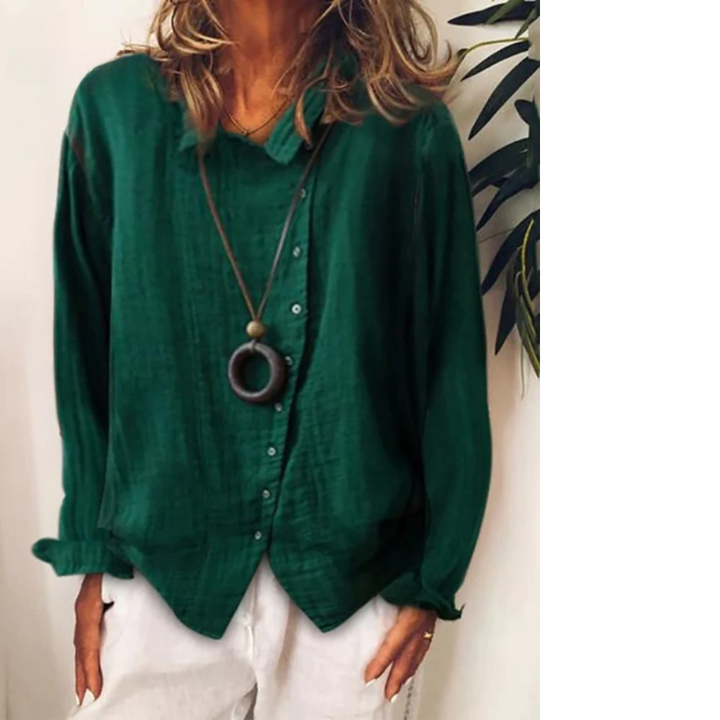 Levoire | Chemise Longue Décontractée En Lin De Coton Vert