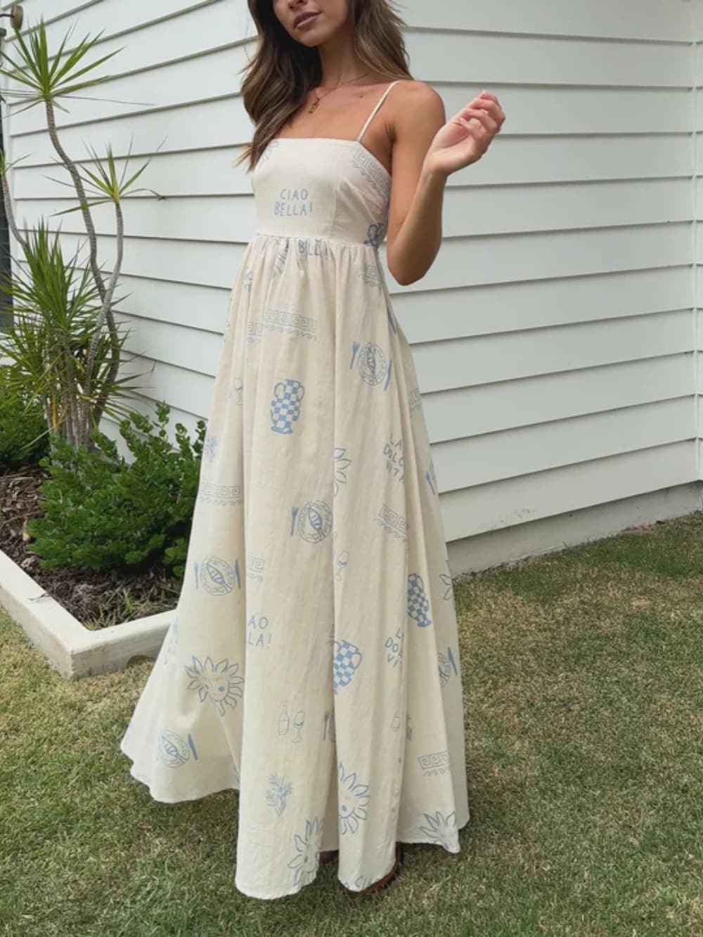Levoire | Maxi-robe dos nu à bretelles spaghetti