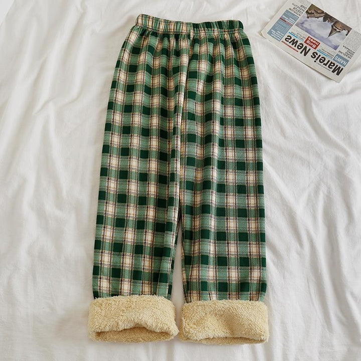 Levoire | Pantalon De Pyjama Décontracté En Polaire Doublé Vert Une taille