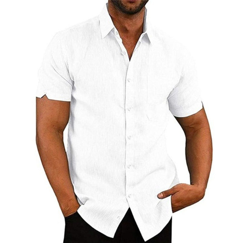Levoire | Chemises En Lin À Manches Courtes Pour Hommes blanc