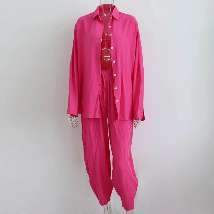 Levoire | Ensemble de deux pièces avec une chemise à manches longues et un pantalon Rosenrot