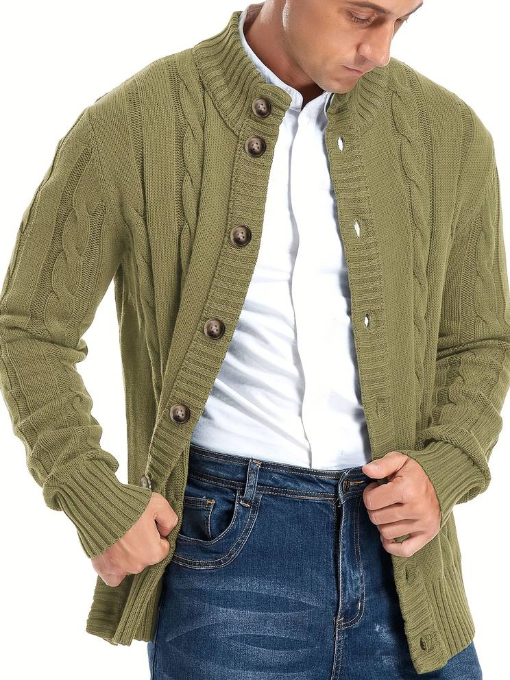 Levoire | Veste Tricot Élégante Vert