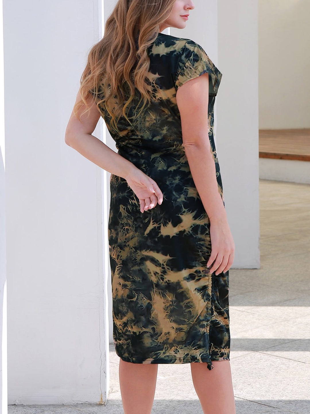 Levoire | Grande Taille Tie Dye Col Rond Robe À Manches Courtes