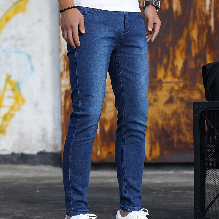Levoire | Jeans Skinny Style Urbain Avec Stretch De Niveau Moyen Bleu