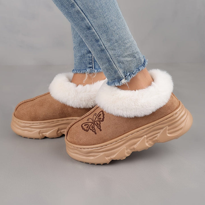 Levoire | Chaussettes À Glissière Chaudes Bottes De Cheville Doublées Papillon