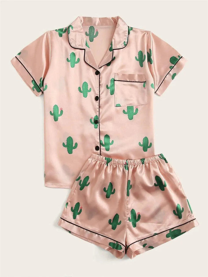 Levoire | Femmes ensemble de pyjama Rosa Cactus
