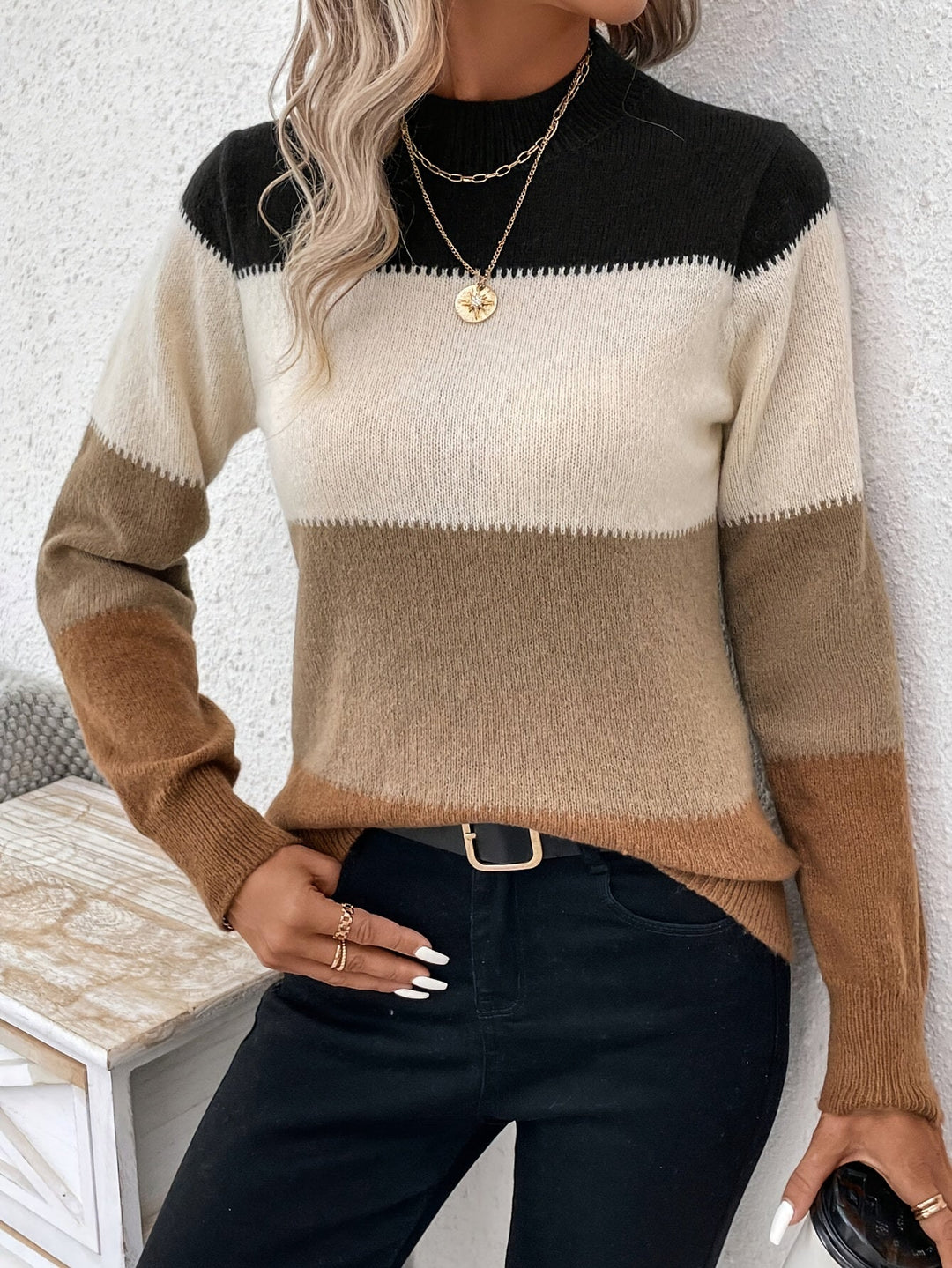 Levoire | Pull En Tricots Avec Des Blocs De Couleurs