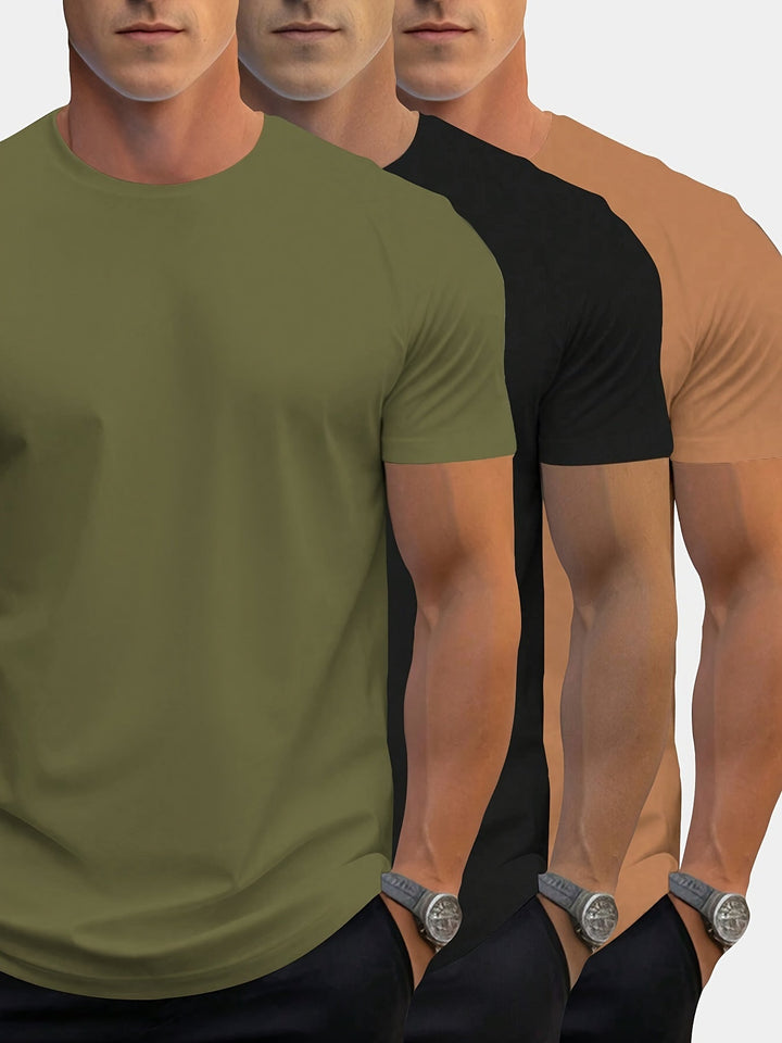 Levoire | Setti 3 T-Shirts Pour Hommes À Manches Courtes Et Col Rond