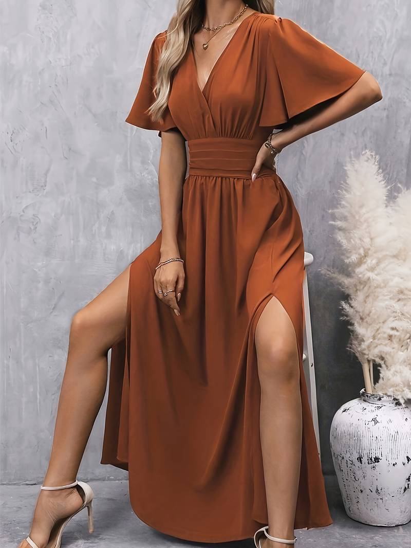 Levoire | Robe Avec Col À Volants Et Taille Plissée