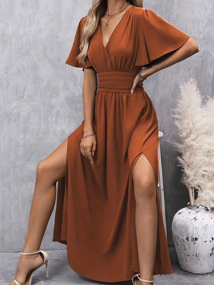 Levoire | Robe Avec Col À Volants Et Taille Plissée