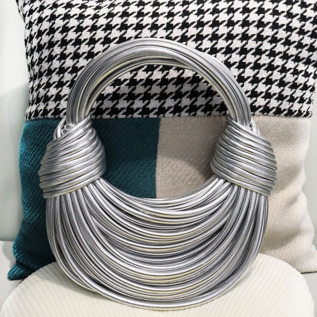 Levoire | Sac À Main En Toile Uni Tissé À La Main Pour Femmes Argent