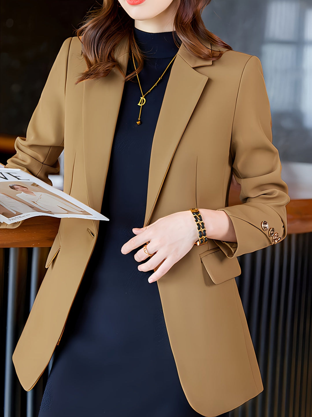 Levoire | Blazer Élégant Avec Col Et Bouton