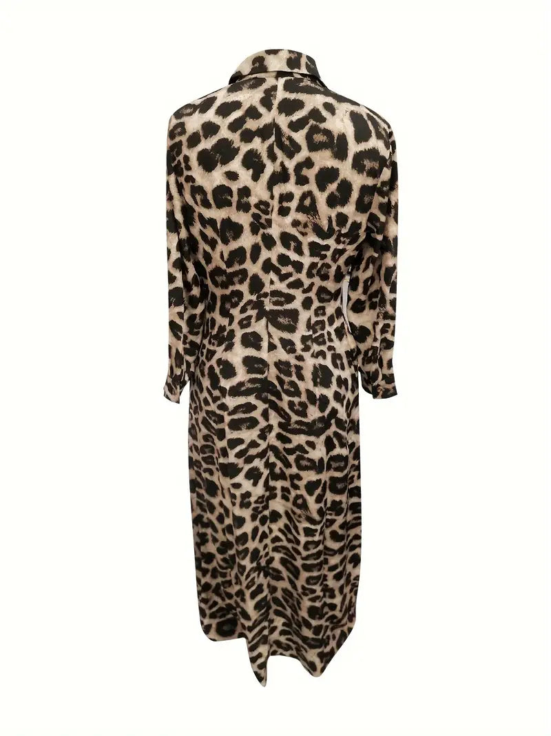 Levoire | Robe Maxi À Motif Léopard Et Boutons