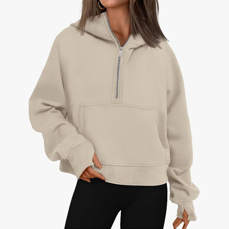 Levoire | Sweatshirt Fermeture Éclair Automne Abricot