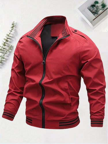 Levoire | Khaki Veste Tendance Pour Hommes Avec Fermeture Éclair Et Col Roulé