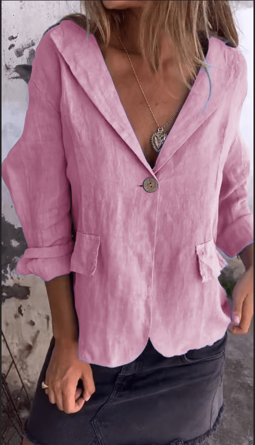 Levoire | Veste Décontractée À Revers À Un Bouton Rosa
