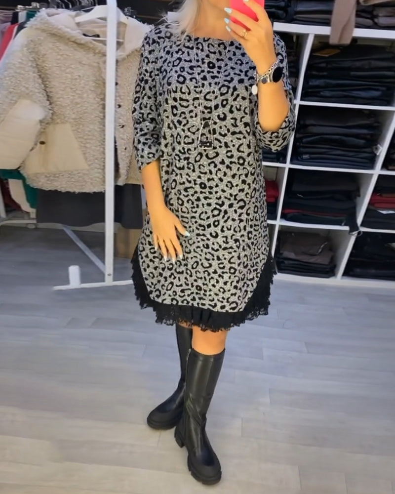 Levoire | Robe Midi Léopard Élégante