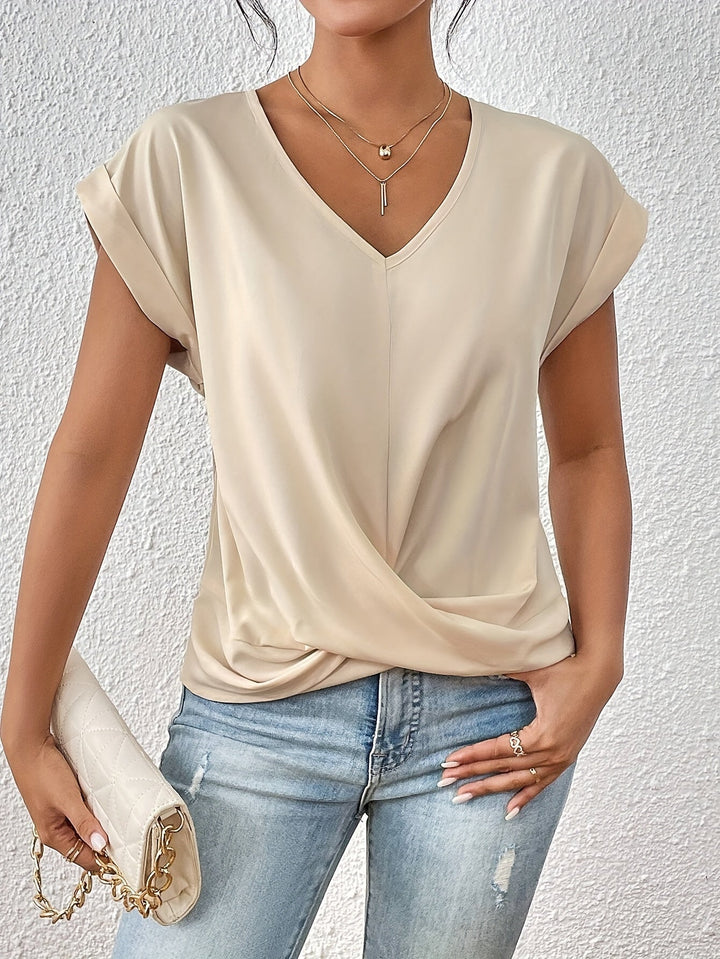 Levoire | T-Shirt Décontracté Avec Décolleté En Cœur Abricot