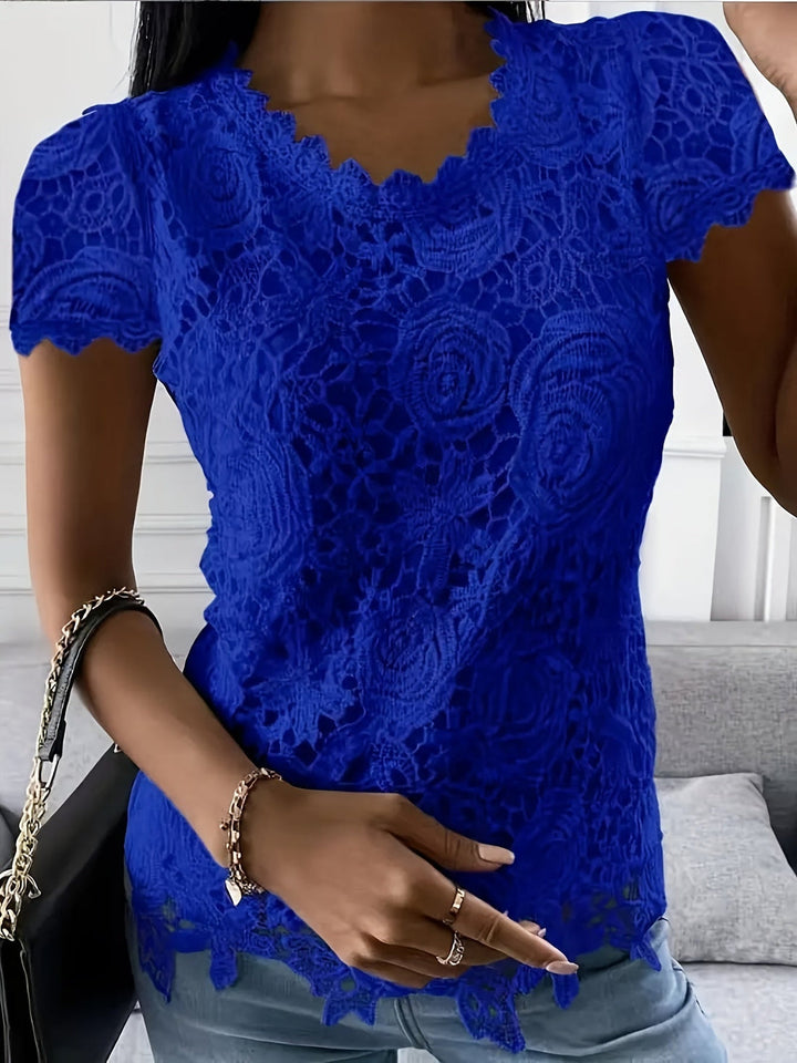 Levoire | Blouse À Dentelle Bleu
