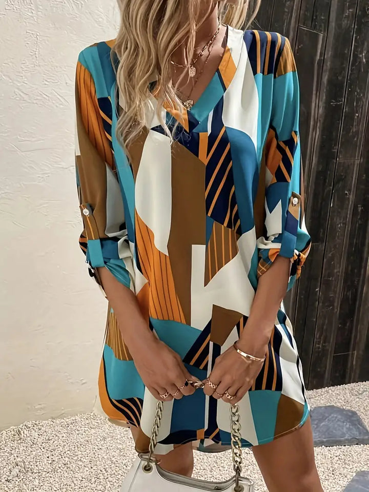 Levoire | Robe À Manches Longues À Blocs De Couleur