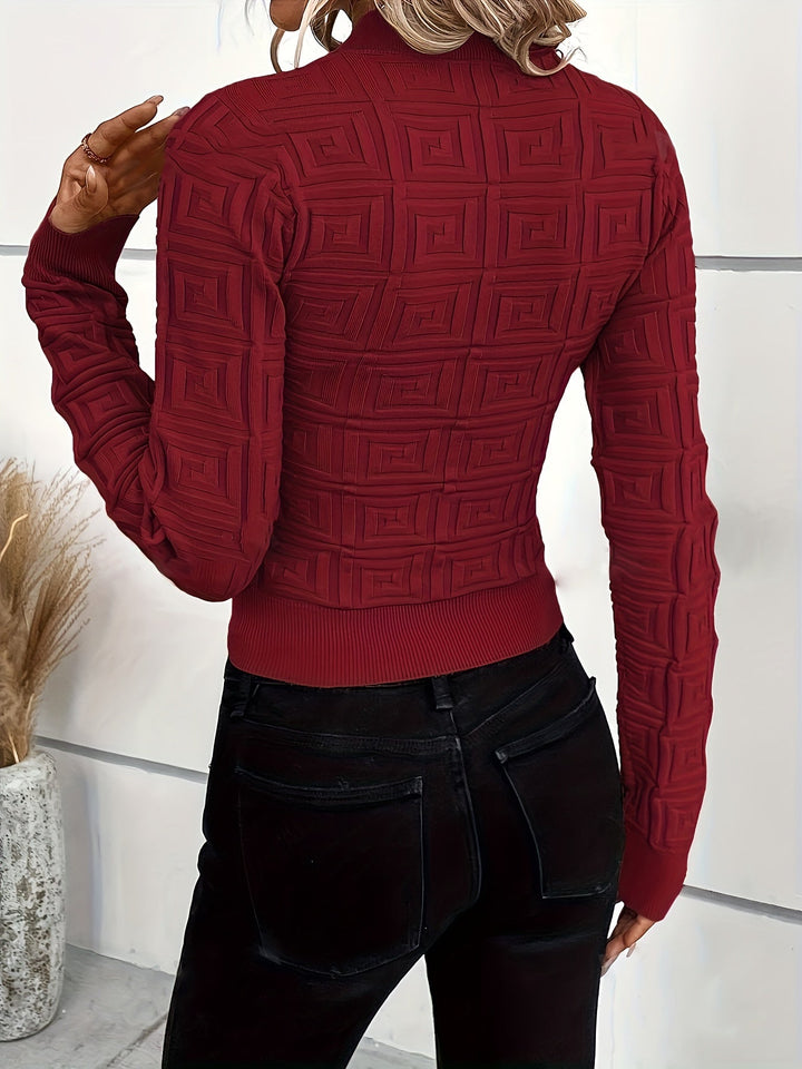 Levoire | Style Designer Motif Géométrique Pull Léger Ajusté