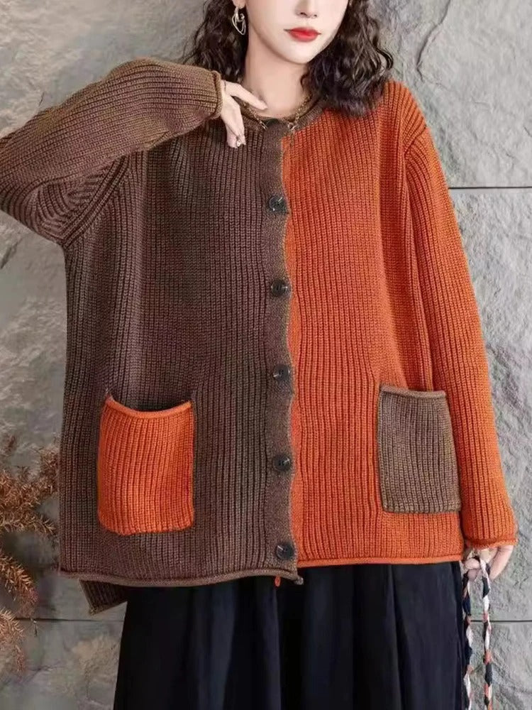 Levoire | Veste En Tricot Oversize Avec Dégradé Orange Une taille