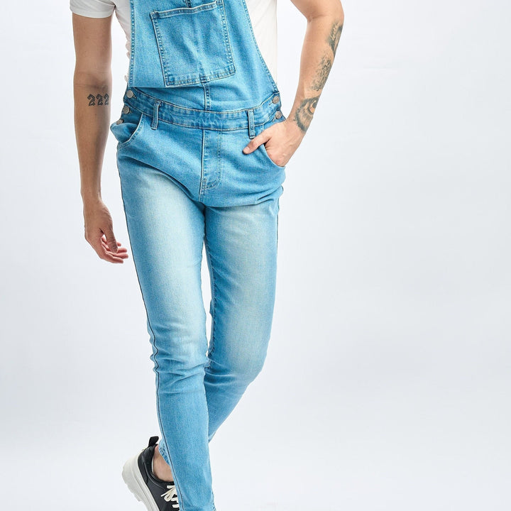 Levoire | Bleu Clair Slim Fit Denim Combinaison Stretch
