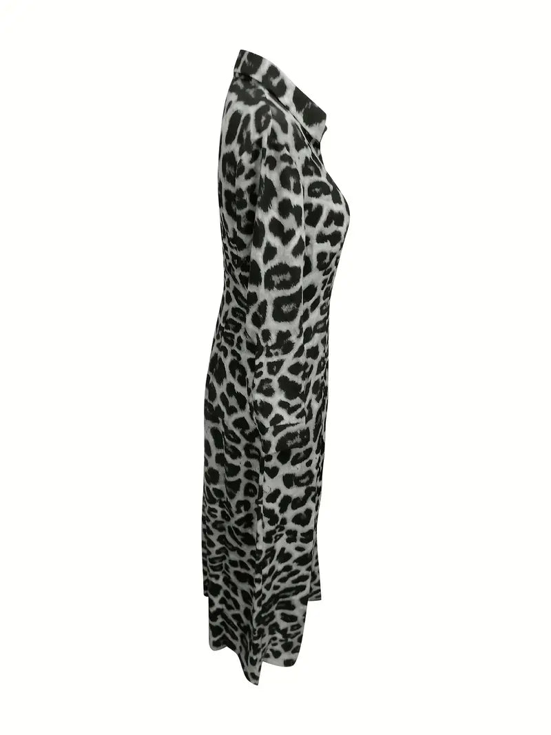 Levoire | Robe Maxi À Motif Léopard Et Boutons