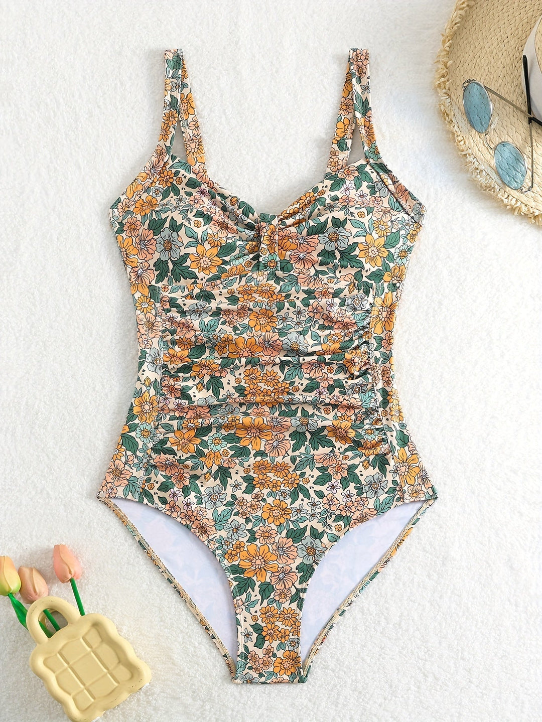 Levoire | Imprimé Floral Maillot De Bain Une Pièce Avec Décolleté En V