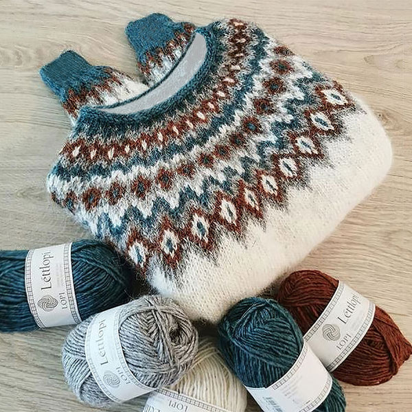 Levoire | Sweat À Capuche Avec Tricot Côtelé Bleu et Blanc