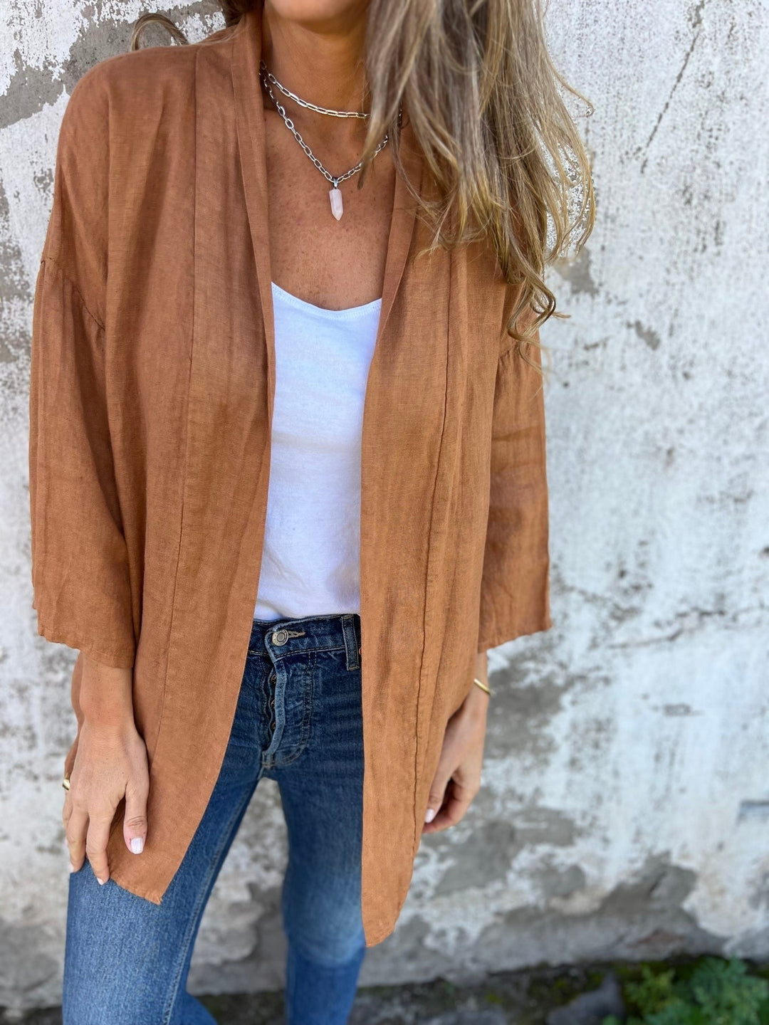 Levoire | Gilet En Lin Avec Volants Et Manches 3/4