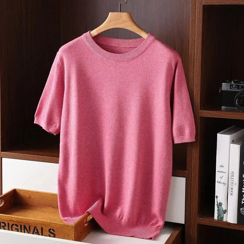 Levoire | T-shirt d'été léger pour hommes à manches courtes Rosa