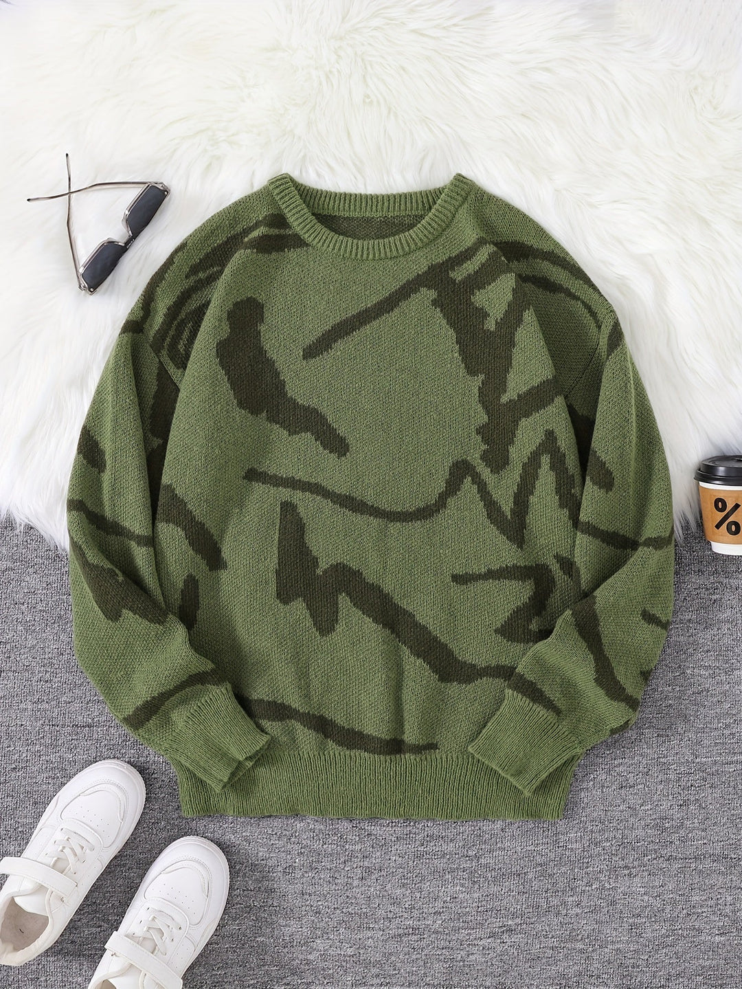 Levoire | Pull Homme Stylé Avec Impression Graffiti Légumes