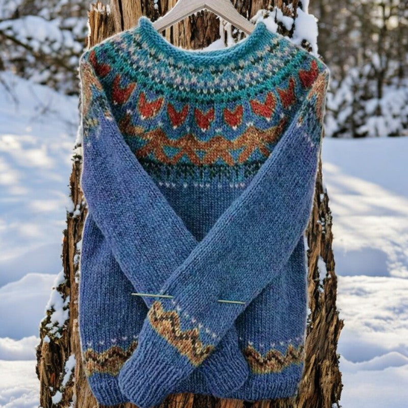 Levoire | Élégant Gilet Vintage Avec Encolure Ronde Bleu