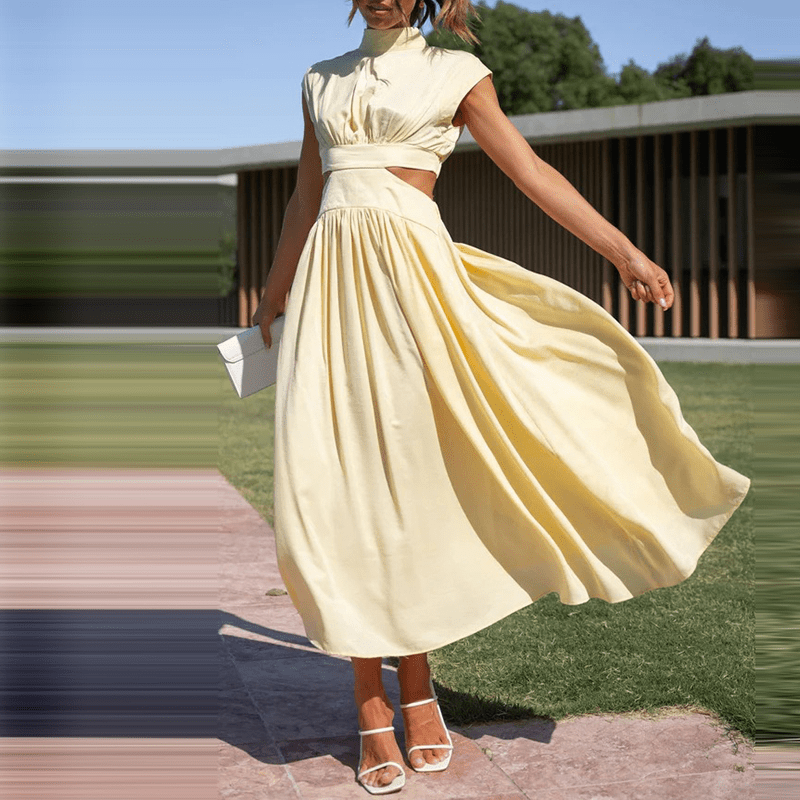 Levoire | Robe Longue Élégante Et Aérienne Jaune