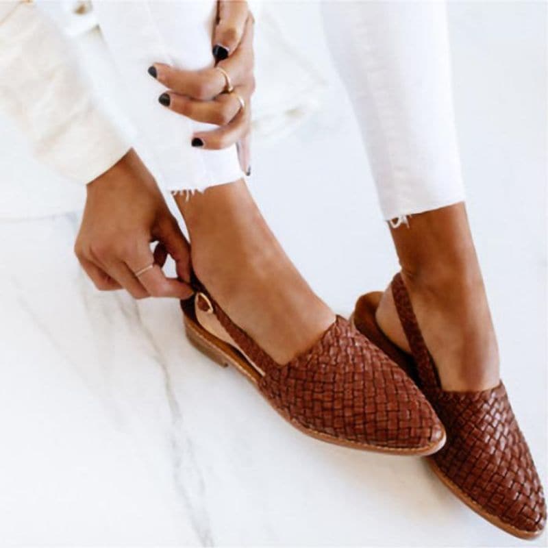 Levoire | Sandales Plates Pour Femmes - Tressées Marron