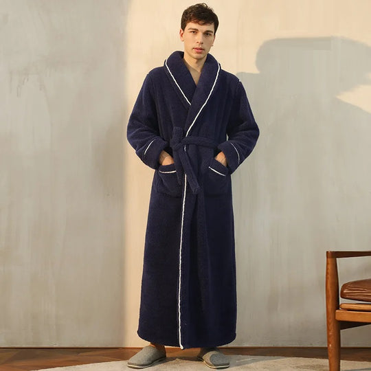 Levoire | Robe de bain en polaire à manches longues avec ceinture ajustable Gris de mer